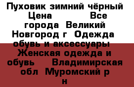 Пуховик зимний чёрный › Цена ­ 2 500 - Все города, Великий Новгород г. Одежда, обувь и аксессуары » Женская одежда и обувь   . Владимирская обл.,Муромский р-н